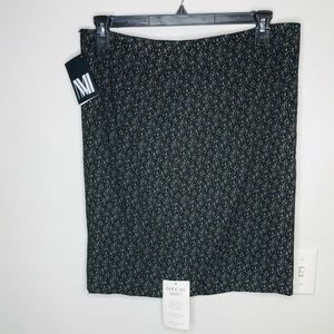 M M Lafleur New York Pencil Skirt New Sz 12 Black Lined  Career Academia